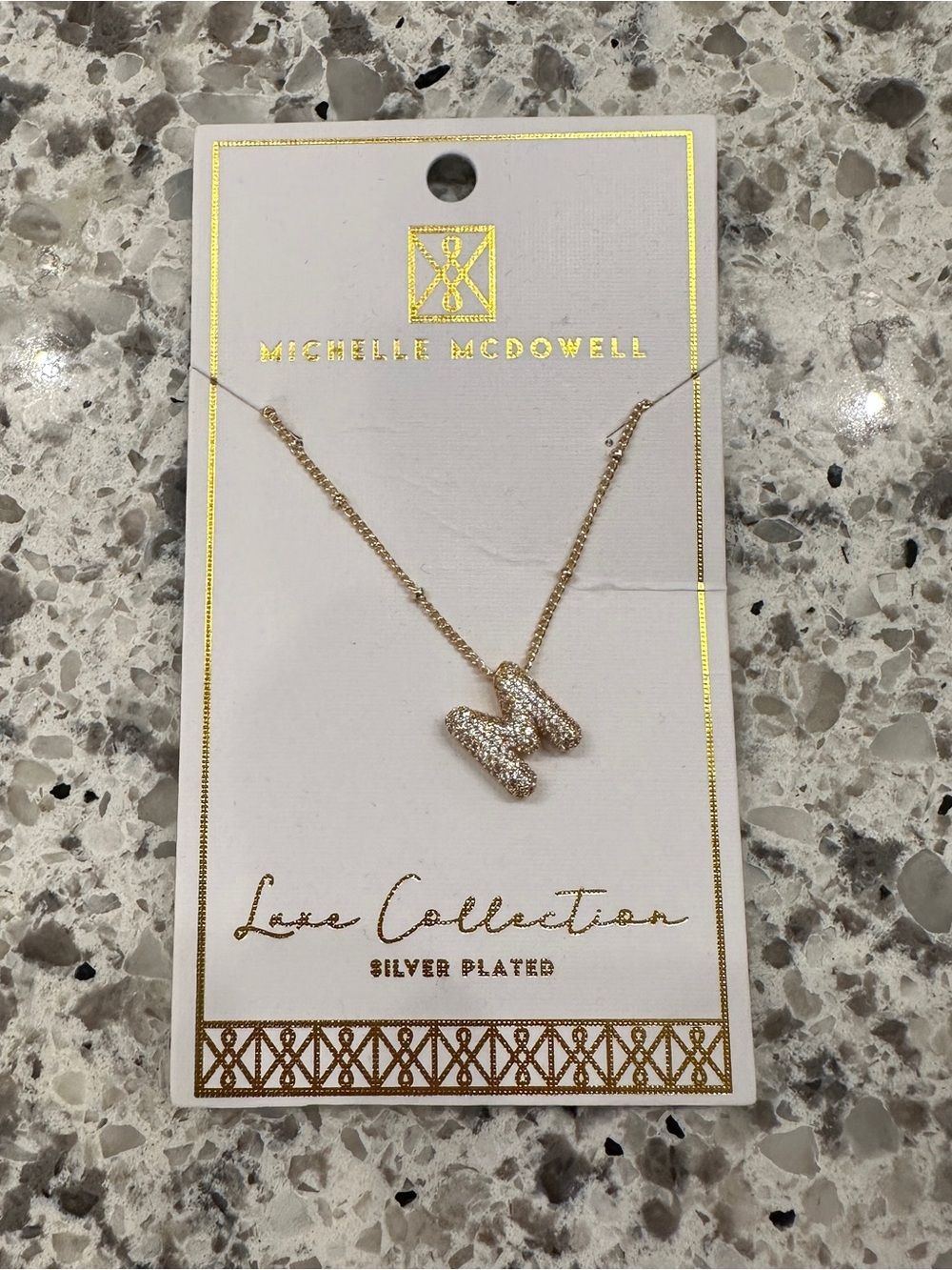 Michelle McDowell Gold Initial M Pendant Necklace